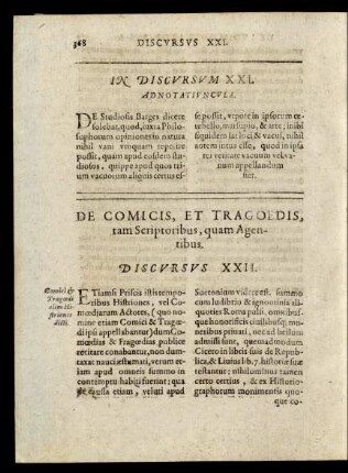 De Comicis, Et Tragoedis, tam Scriptoribus, quam Agentibus. Discursus XXII.