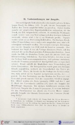 II. Vorbemerkungen zur Ausgabe