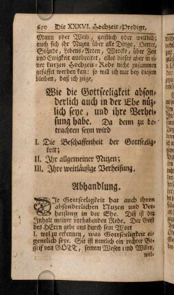 650-660, Die Gottseeligkeit hat auch ihren absonderlichen ...