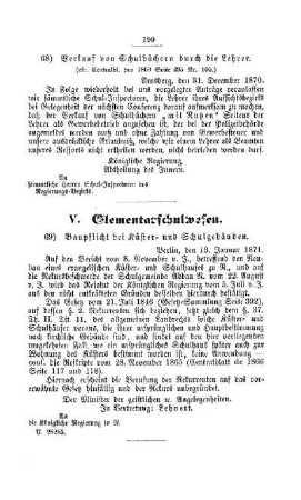 Baupflicht bei Küster- und Schulgebäuden : [V. Elementarschulwesen]