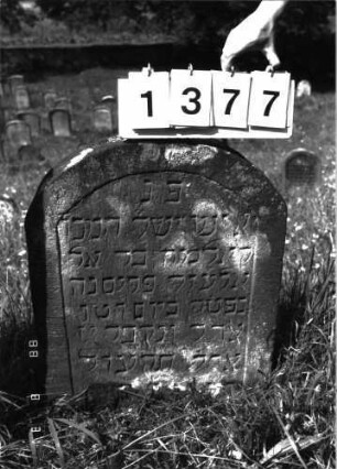 Grabstein 1377 (Index: 100098219) Maße HxBxT: 80x56x8 cm: Grabstein 1377
