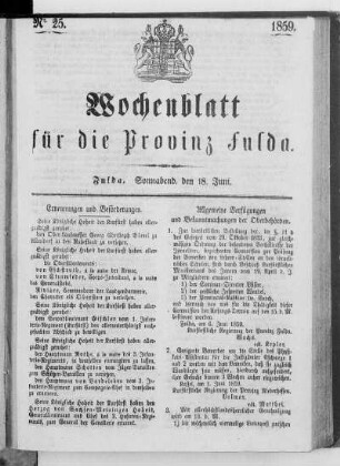 Nr. 25, Ausgabe vom 18. Juni 1859