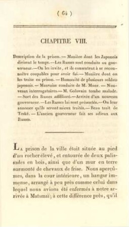 Chapitre VIII. Description de la prison. - ...