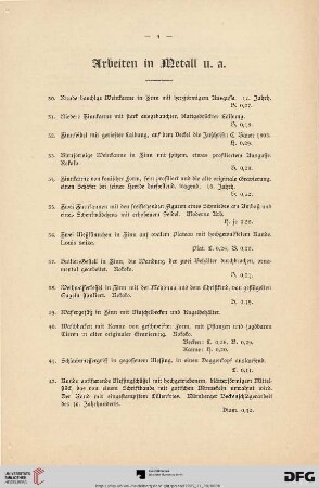 Arbeiten in Metall u. a. (Nr. 30-56)