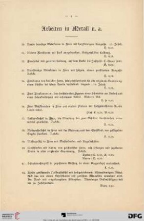 Arbeiten in Metall u. a. (Nr. 30-56)