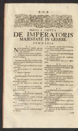 Caput I. De Imperatoris Majestate In Genere.