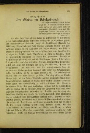 ¬Der¬ Globus im Schulgebrauch
