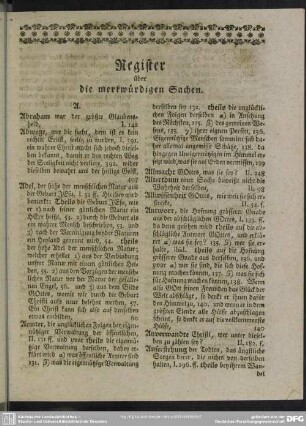 Register über die merkwürdigen Sachen