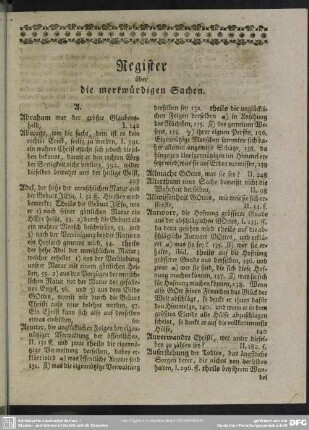 Register über die merkwürdigen Sachen