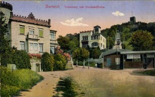 Postkartenalbum mit Motiven von Durlach. "Durlach. Turmberg mit Drahtseilbahn"