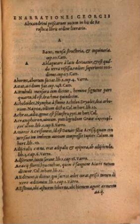 Enarrationes vocum priscarum in Libris de Re Rustica