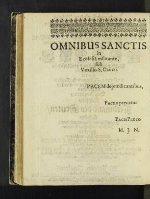 Omnibus Sanctis ...