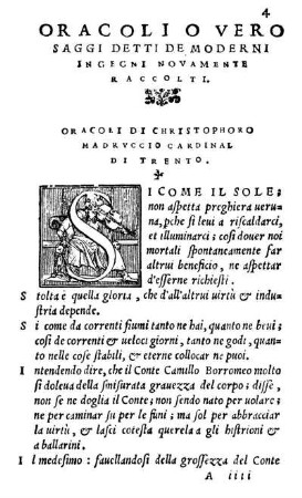 Oracoli Di Christophoro Madrvccio Cardinal Di Trento.