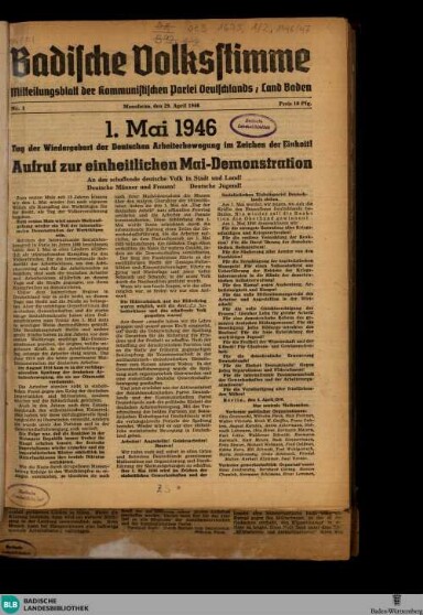 Titelseite einer Zeitung