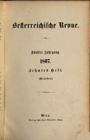 Österreichische Revue. 1867,10/12 = Jg. 5