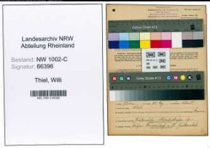 Entnazifizierung Willi Thiel, geb. 29.05.1887 (Vertreter)