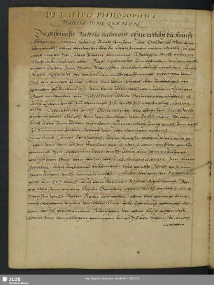 De Lapidis Philosophici Materia Sine-Qua Non.