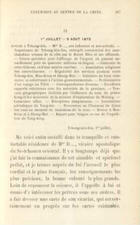 IX. 1er Juillet - 9 Aout 1873