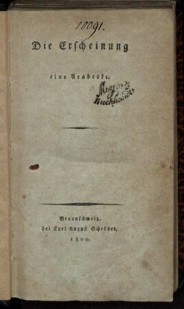 Die Erscheinung : eine Arabeske