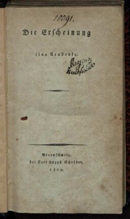 Die Erscheinung : eine Arabeske