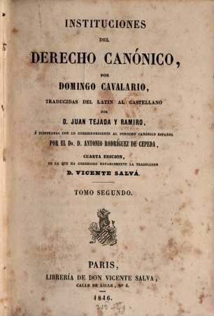 Instituciones del derecho canónico, 2