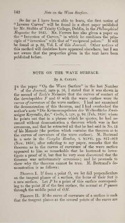 Note on the wave surface.