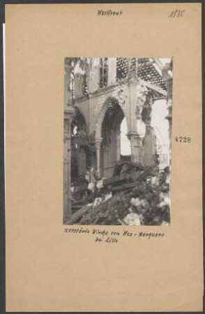 Zerstörte Kirche von Wez-Marquart bei Lille