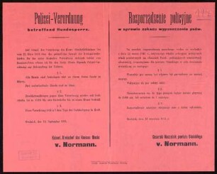 "Polizei-Verordnung betreffend Hundesperre"