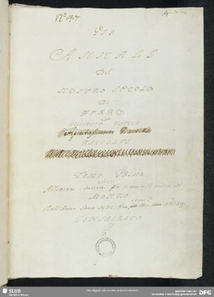 Gli Annali del nostro secolo di ferro - Mscr.Dresd.F.32