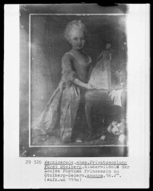 Kinderbildnis der Louise Postuma Prinzessin zu Stolberg-Gedern