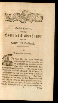 Erstes Kapitel. Von der Homiletik überhaupt und der Person des Predigers