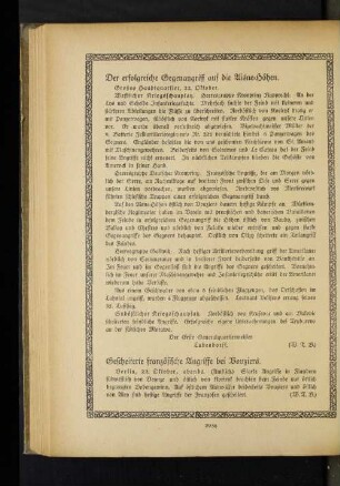 Der erfolgreiche Gegenangriff auf die Aisne=Höhen.