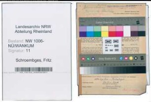 Entnazifizierung Fritz Schroembges , geb. 15.06.1902 (Buergermeister)
