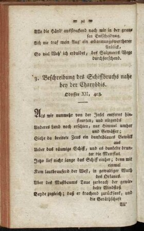 3. Beschreibung des Schiffbruchs nahe bey der Charybdis