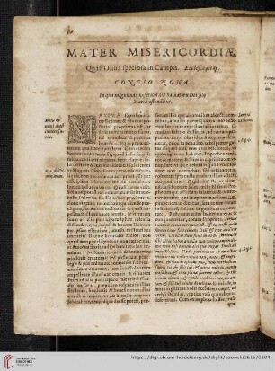Mater Misericordiae. Concio Nona