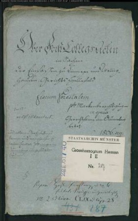 Einsassen zu Linnepe und Weninghausen ./. Forstfiskus wegen Markenberechtigung im Dunneberg (mit Handakten Geh. Rat Arndts)