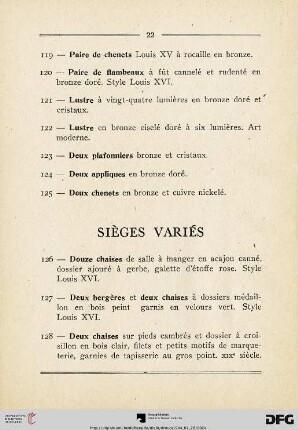 Sièges (Nr. 126-133)
