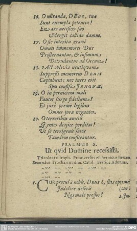 Psalmus X. Ut quid Domine recessisti
