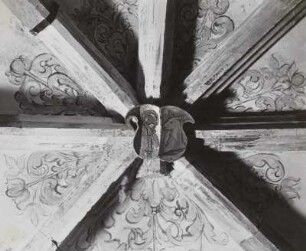Gewölbeschluß mit Wappen des Abtes Hilarius von Rehburg