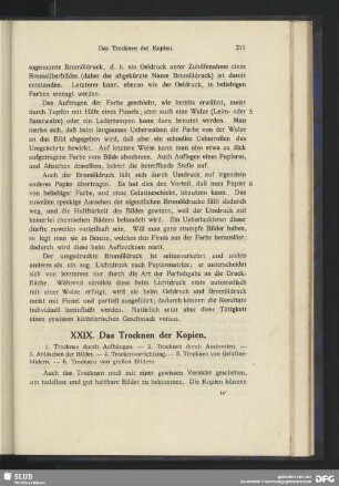 XXIX. Das Trocknen der Kopien