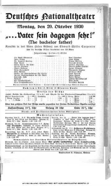 "... Vater sein dagegen sehr!" (The bachelor father)