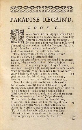The Poetical Works Of John Milton, 2. Paradise Regained, Samson Agonistes, And His Poems On Several Occasions, [et]c.
