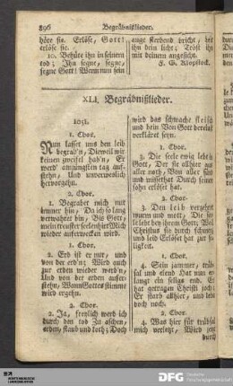 XLI [XLII]. Begräbnißlieder.
