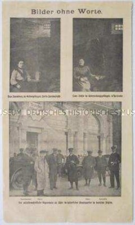 Illustrierter Sonderdruck über die aktuelle Lage führender Funktionäre der Sozialdemokratie - Rosa Luxemburg und Clara Zetkin im Gefängnis; Scheidemann, Ebert u.a. als Gäste im kaiserlichen Hauptquartier