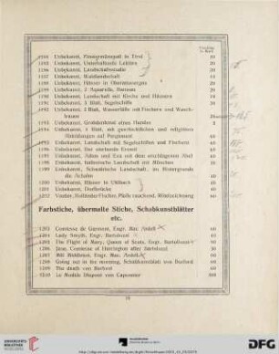Farbstiche, übermalte Stiche, Schabkunstblätter etc. (Nr. 1203 - 1337)