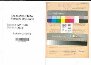Entnazifizierung Hanna Schmidt , geb. 27.03.1909 ()