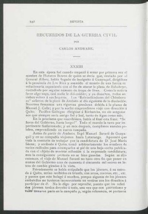 Recuerdos de la guerra civil : XXXIII - XXXVII