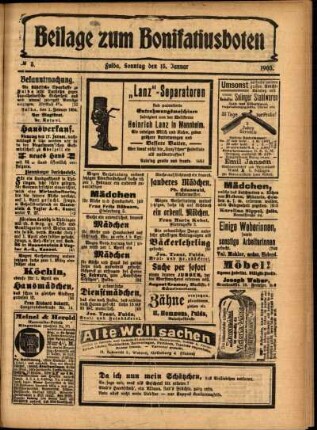 Zweite Ausgabe vom Sonntag, den 15. Januar 1905.