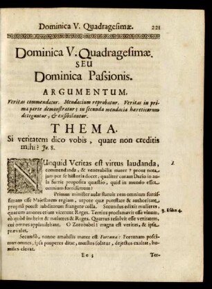Dominica V. Quadragesimae. Seu Dominica Passionis.