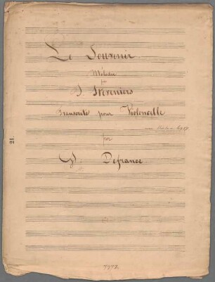"Le souvenir - Arr; vlc, pf; op. 4". - BSB Mus.Schott.Ha 7527-3